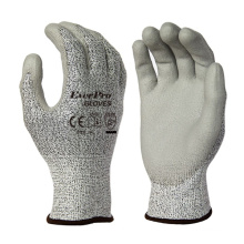 HPPE Liner PU Coated Anti Cut Level 5 Cut Resistant Gloves